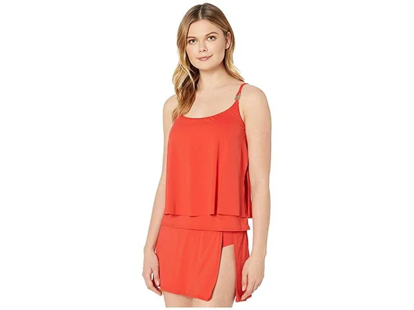Michael Michael Kors Orange Double Layer Swim Tankini