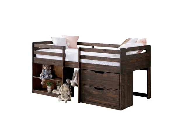 Donco Twin Low Loft Rustic Oak