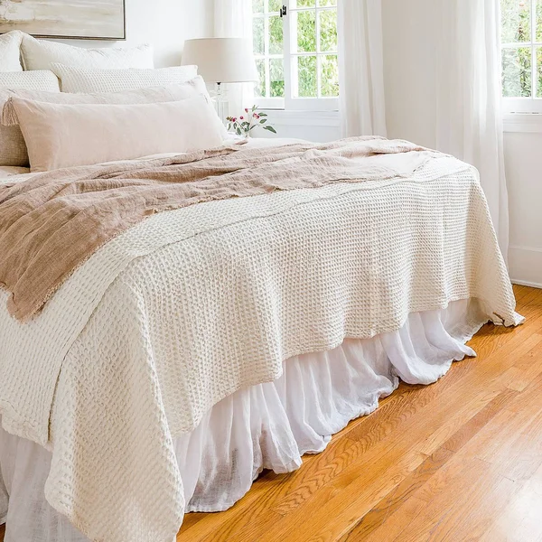 Pom Pom at Home Zuma Bed Blanket, King, Cream