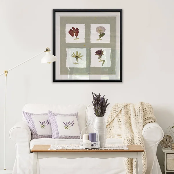 Pressed Blooms I -Framed Giclee Print - 22X22
