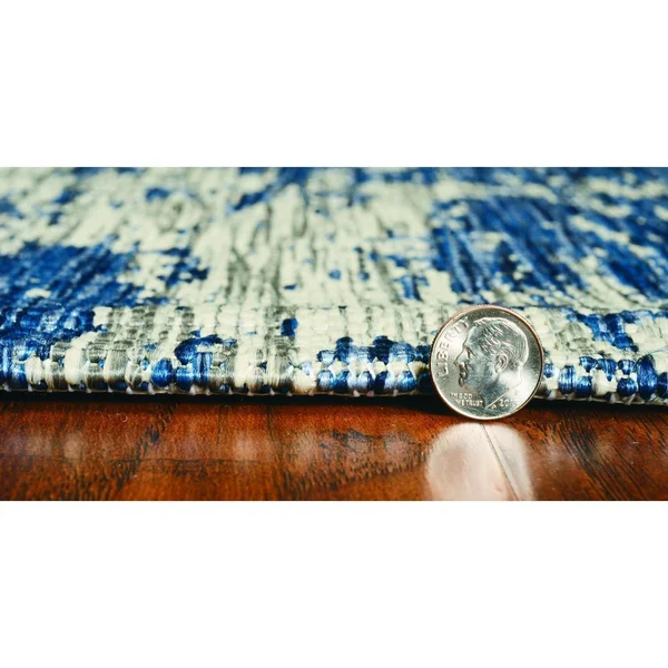 Kas Provo 5760 Grey/Denim Strokes Area Rug 7&10x22 Round