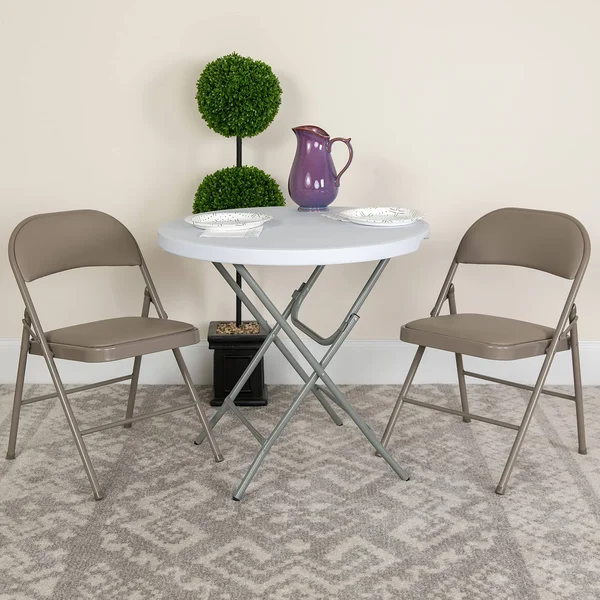 Flash Furniture 2 Pk. Hercules Series Double Braced Gray Vinyl Folding Chair