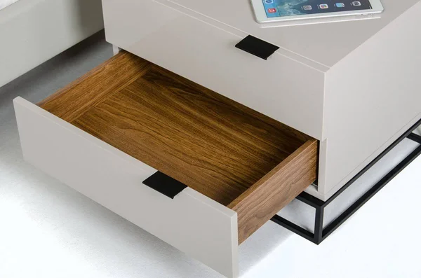 16x22 Grey MDF and Metal Nightstand