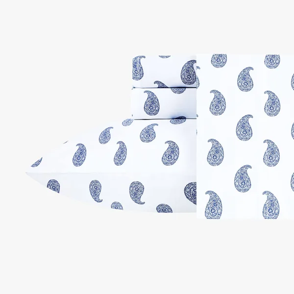 Everyday Soft Sateen Pattern Set Twin - Paisley Blues, 100% Cotton