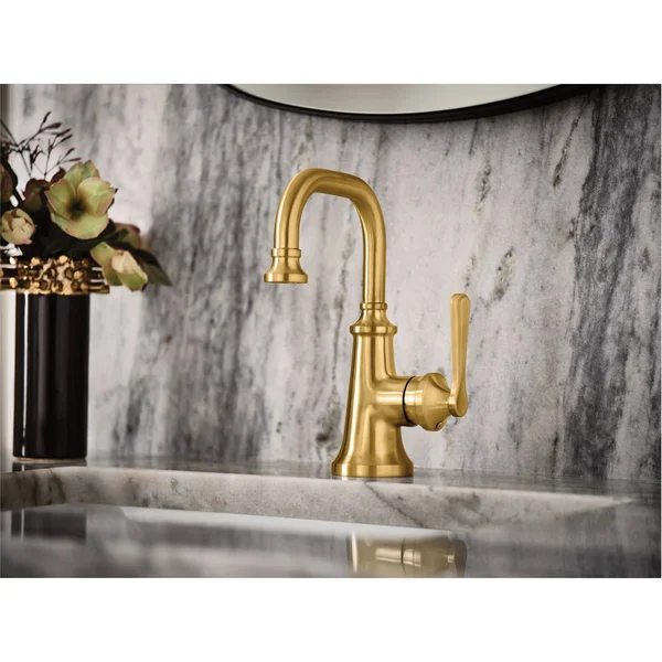 Moen S44101BL Colinet Single Hole Bathroom Faucet Finish: Matte Black