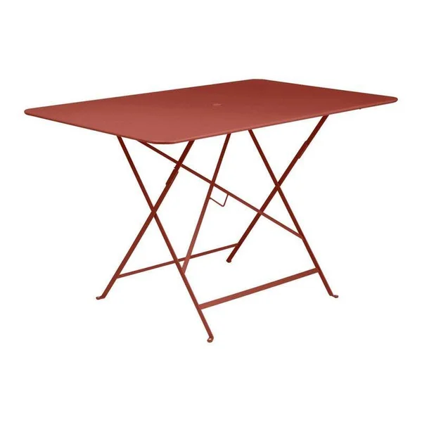 Fermob Bistro 46&& Wide Steel Rectangular Umbrella Hole Table Deep Blue - 024092, 117 x 77 cm