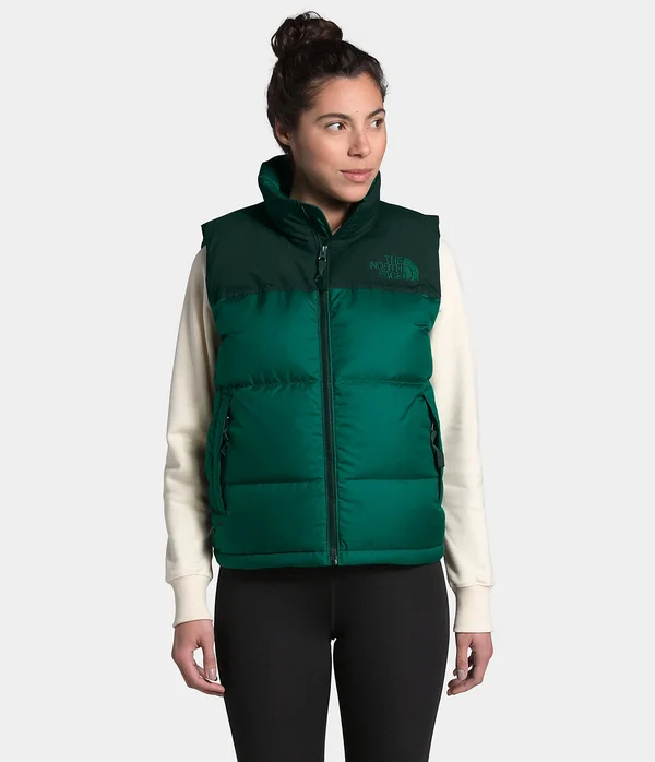 The North Face Eco Nuptse Vest - Women's Evergreen/Scarab Green - M