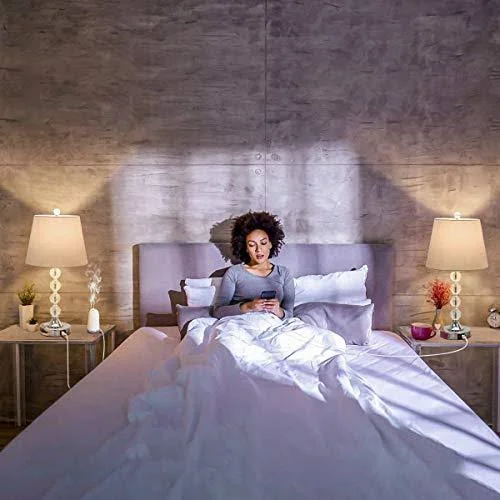 Bedside Crystal Table Lamps Set of 2 with Dual USB Charging Ports, Boncoo Modern
