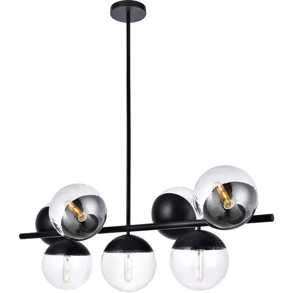 Elegant Eclipse 7-Light Chrome Pendant with Frosted White Glass LD6136C J16X9