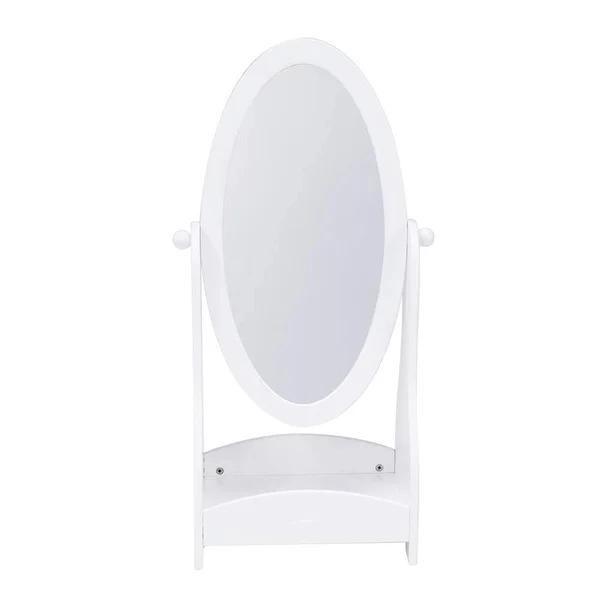 Jolie Vallae Toys & Home Crown Kids Wood Floor Standing Mirror Full Length White Oval Body Mirrors Dressing Mirror Swivel Wo