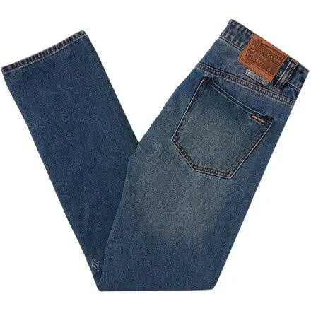 Volcom Vorta Slim Fit Jeans Men's Denim - Middle Broken Blue, Size 36