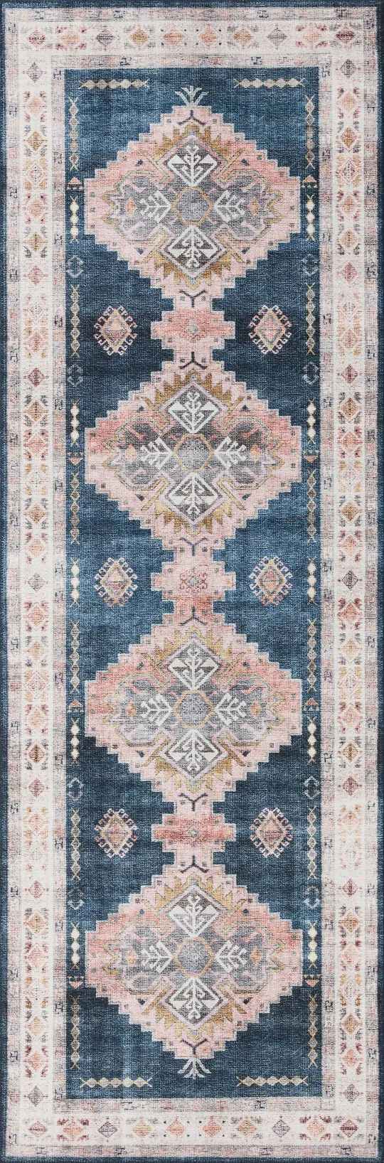 Loloi II Heidi HEI-03 Denim Blush Rug - 5 ft x 7 ft 6 in