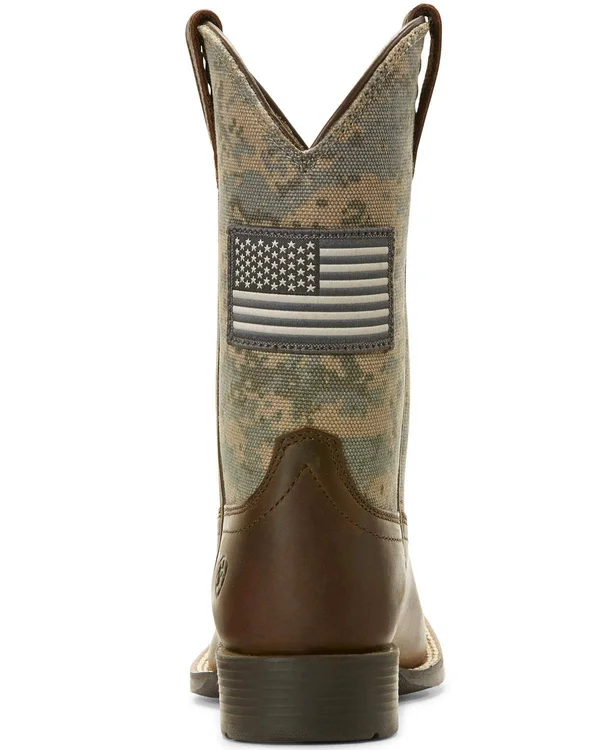 Ariat Kids Patriot Western Boots - Distressed Brown