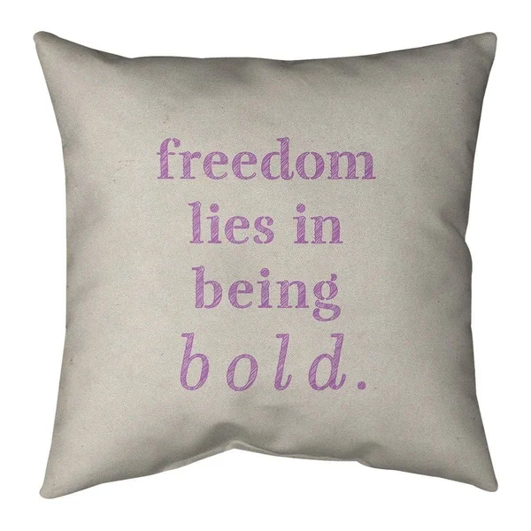 Quotes Handwritten Be Bold Inspirational Quote Pillow-Faux Linen - 14 x 14 - Square - Zipper Closure - Medium - Removable Cover