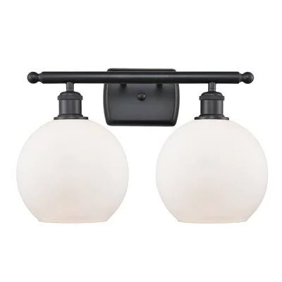 Anchondo 2-Light Dimmable Vanity Light Mercury Row Finish: Matte Black - Shade Color: Cased Matte White, Bulb Type: 60 Watt Vinta