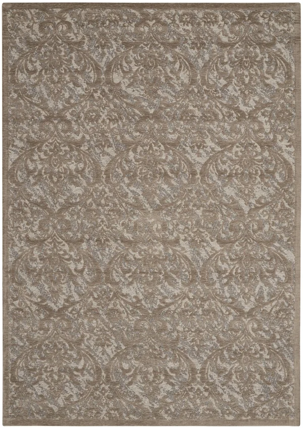 Nourison Damask DAS02 5& x 7& Grey Area Rug