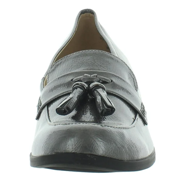 Nina Womens Slip on Menswear Penny Loafers, 9.5, Black Tumbled