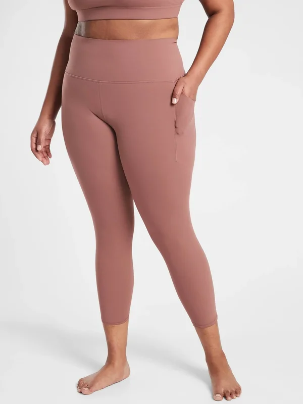 Athleta Women's Salutation Stash Pocket II Capri Hearth Rose Tall Size L