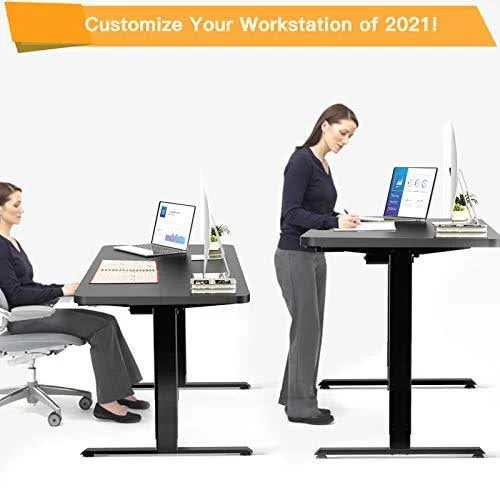 Ergear Electric Height Adjustable Standing Desk, 48 x 24 Inches Stand Up Desk Workstation, Sit Stand Desk Home Office Table with