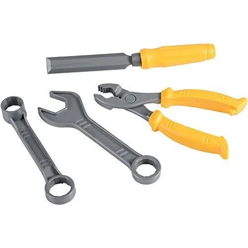 Constructive Playthings RED-65 Pretend Play Plastic Tool-Tech Workbench with Tools - Grade: Kindergarten to 3, 54 Piece Set