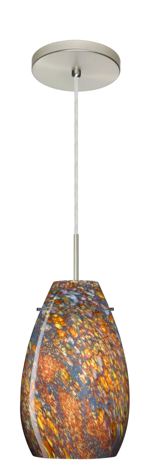 Besa Lighting 1JT-4126CE-SN Pera Mini Pendant Light, Satin Nickel