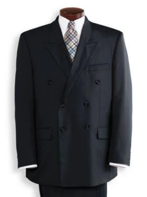 Blair Men's Double-Breasted Suit Coat, Black 48 Regular