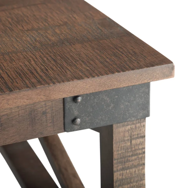 32x22 Barrie Square Coffee Table Distressed Dark Brown - Wyndenhall
