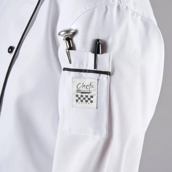Chef Revival LJ044-XS Ladies Poly Cotton Brigade Chef Jacket - X-Small, Black PIPING