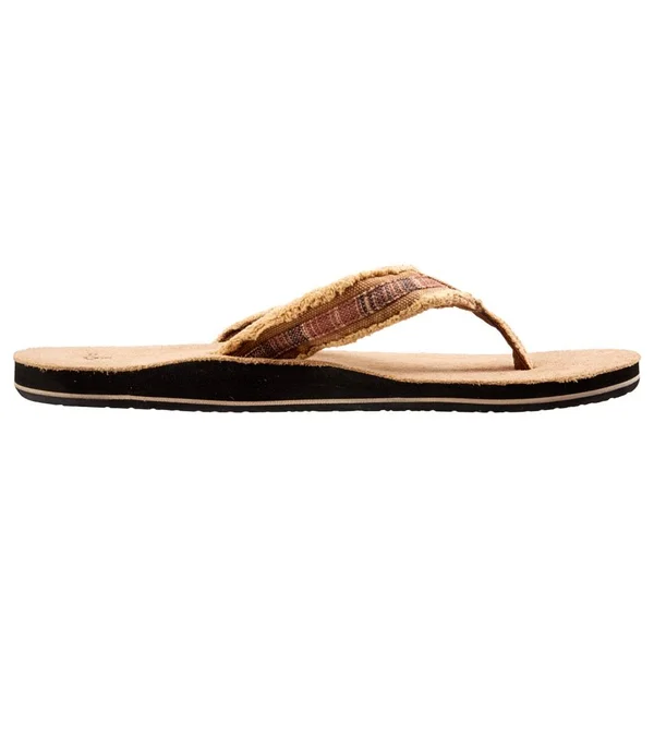 Sanuk Men's Fraid So Flip Flop - Red Brown - 7