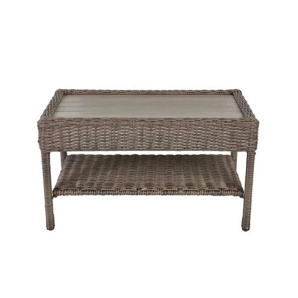 Hampton Bay Cambridge Gray Wicker Outdoor Coffee Table 65-17148G5