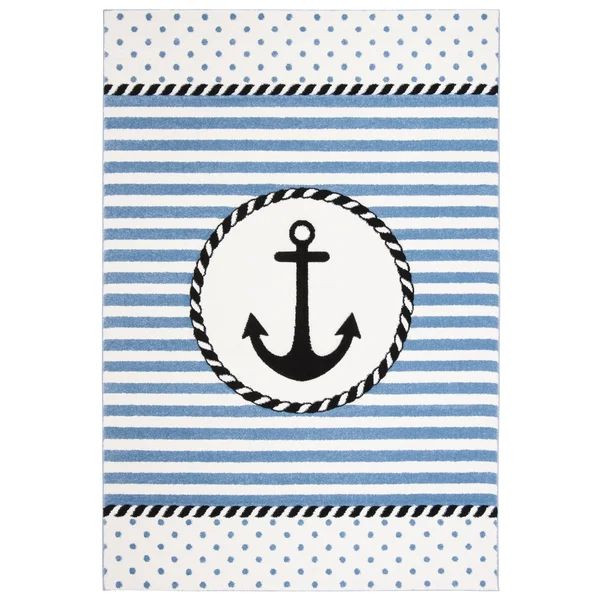 Safavieh Carousel Kids Anchor Rug, Navy/Ivory, 6&7 inch Round, Size: 6&7 inch x 6&7 inch Round