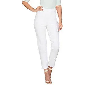 Joan Rivers Regular Signature Knit Pull-On Ankle Pants - Size 3X, White