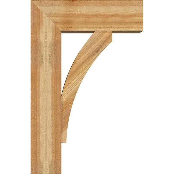 Ekena Millwork 1463873 8x22W x 22x22D x 34x22H Thorton Block Rough Sawn Bracket w/ Offset Brace - Western Red Cedar
