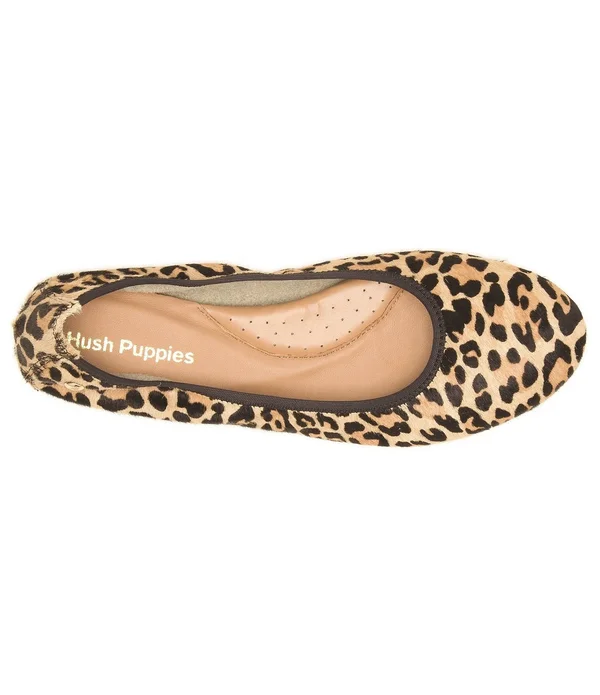 Hush Puppies Women's Chaste Ballet Flat, Size: 7, Leopard Calf Hair
