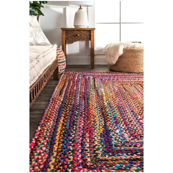 nuLOOM Hand Braided Tammara MGNM04A Multi 5& x 8& Oval Area Rug