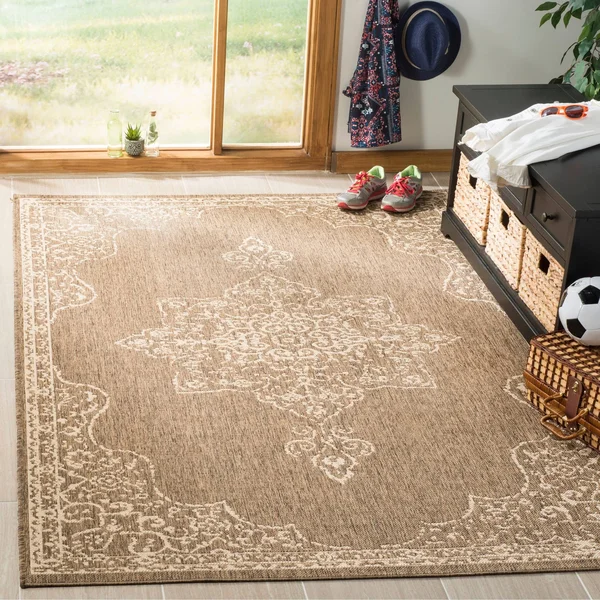 Safavieh Linden LND180L 4&0x22 x 6&0x22 Cream, Aqua Area Rug