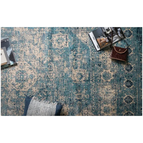 Loloi Anastasia AF-14 2&7x22 x 10& Light Blue, Ivory Rug