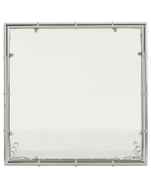 Inspire Q Gennadi Metal End Table with Glass Top - Silver