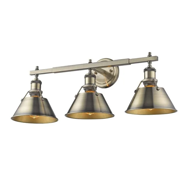 Golden Lighting 3306-BA3 BLK-RBZ Orwell 3 Light Bath Vanity in Matte Black