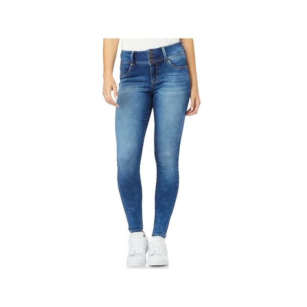 Juniors& Wallflower Insta Soft High Rise Sassy Jeans - Girl's, Size: 0, Turquoise/Blue