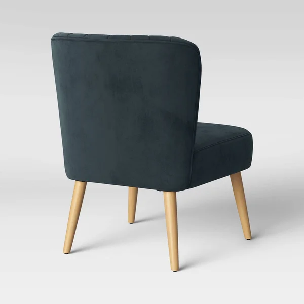Chelidon Velvet Slipper Chair Blue - Opalhouse