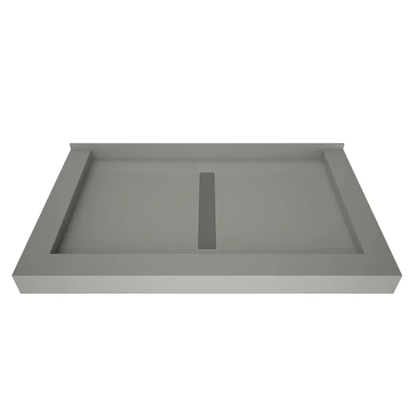 Tile Redi RT4260CTC-PVC-SBN Triple Curb Shower Pan with Center Trench Drain