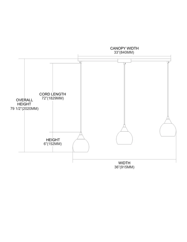Elk Lighting 10342/3L Kersey 3 Light Pendant in Satin Nickel