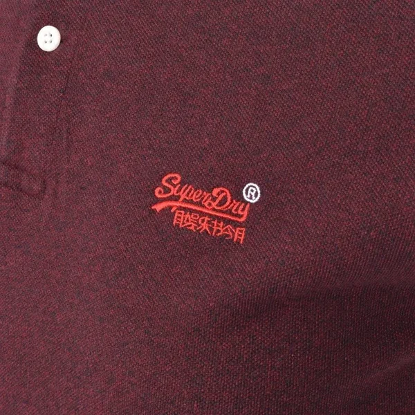 Superdry Organic Cotton Classic Pique Polo Shirt - Red - Polo Shirts