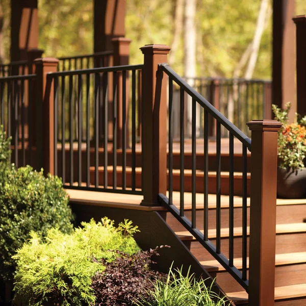 Trex Signature Aluminum Rail Kit with Square Balusters - 6& x 36x22 - Stair - Bronze 780313