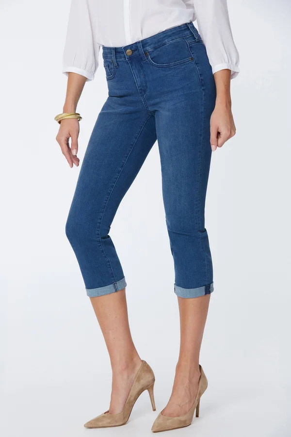 Nydj Chloe Skinny Capri Jeans - Market - Blue - 10