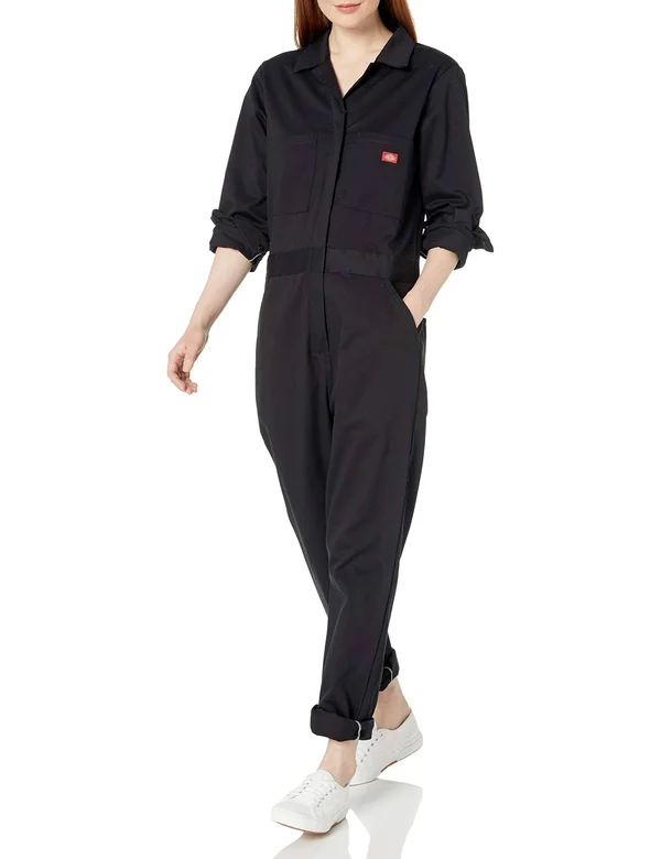 Dickies Women's Long Sleeve Cotton Twill Coverall - Black