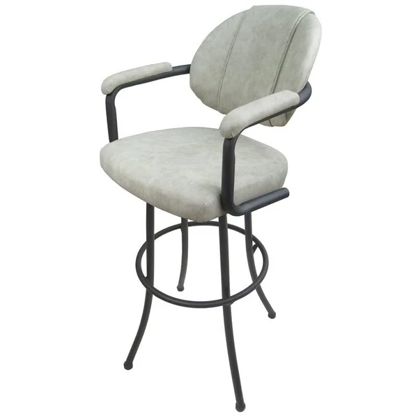 Tobias Designs 30x22 Vinyl Swivel Tilt Bar Stool in Innova Albaster and Gray - m70_30BSst_InovaA_gr