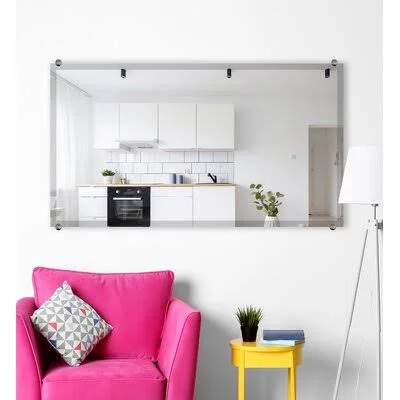 Arbonne Beveled Frameless Mirror Ebern Designs Size: 64x22 H x 36x22 W, Finish: Chrome