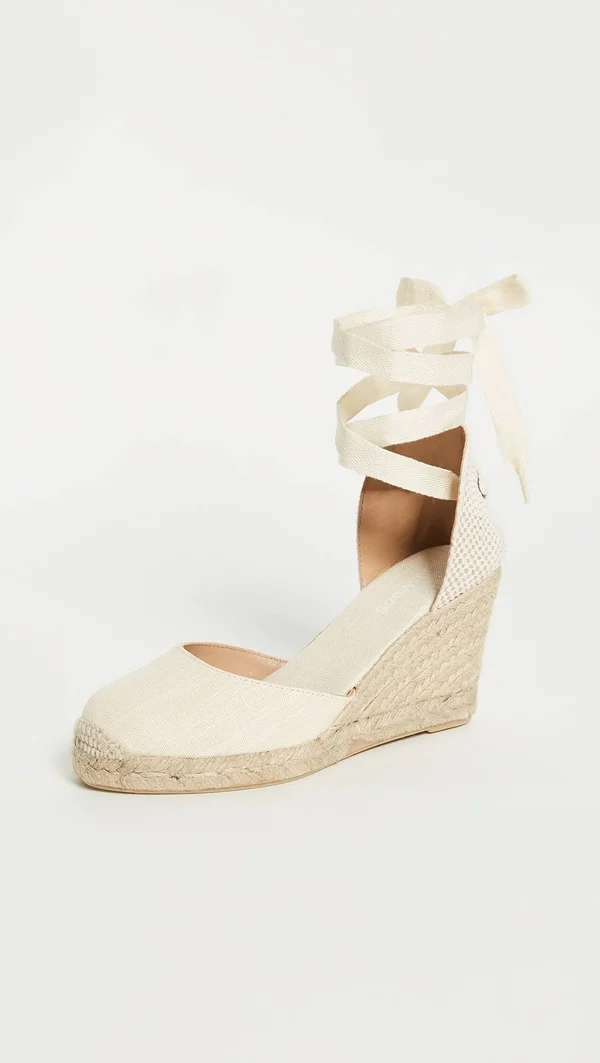 Soludos Tall Wedge Linen - 6, Blush